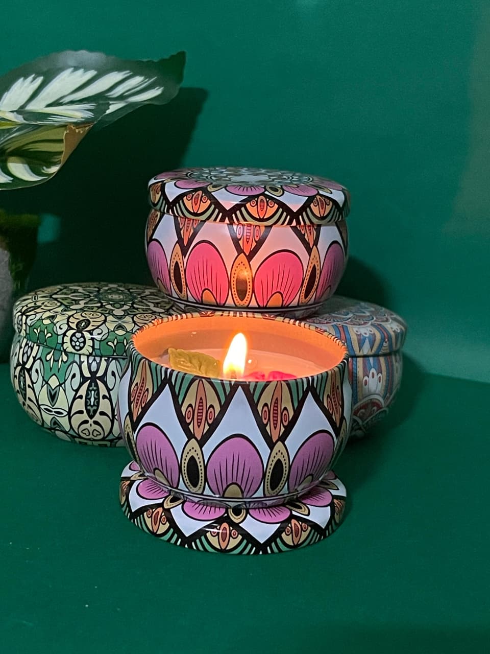 Mandala Tin Jar Candle